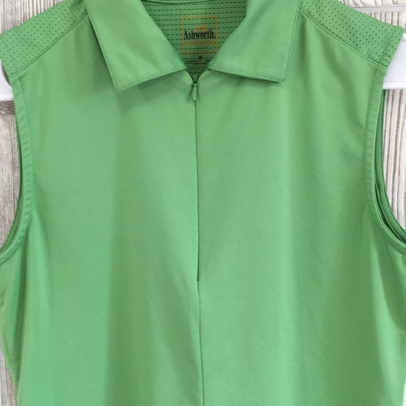 𝅺ASHWORTH Sleeveless Performance Top Bright Green Size Medium - Picture 2 of 7